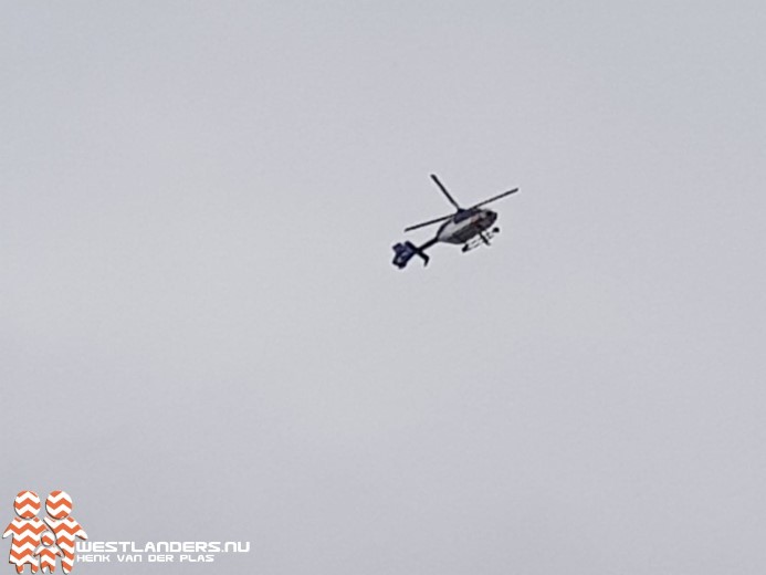 Politiehelikopter inzet na ongeluk in Naaldwijk