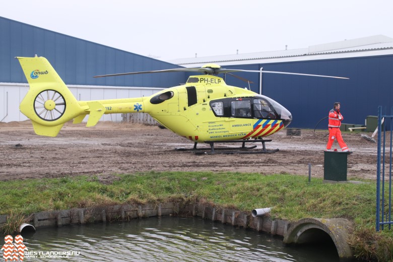 Traumahelikopter inzet voor bedrijfsongeval Veilingweg