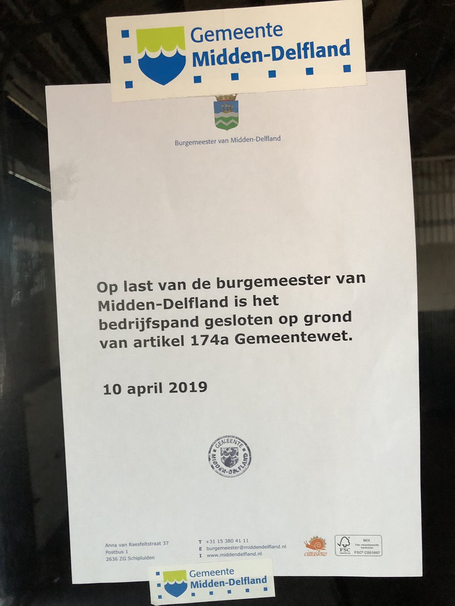 Bedrijfspand aan Veenakkerweg op last gesloten